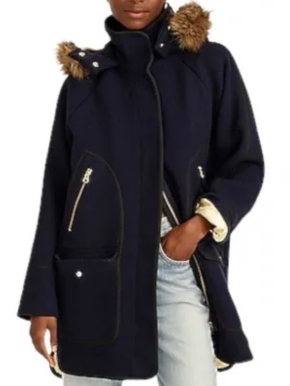 J. Crew Summit Parka Wool Navy 4P